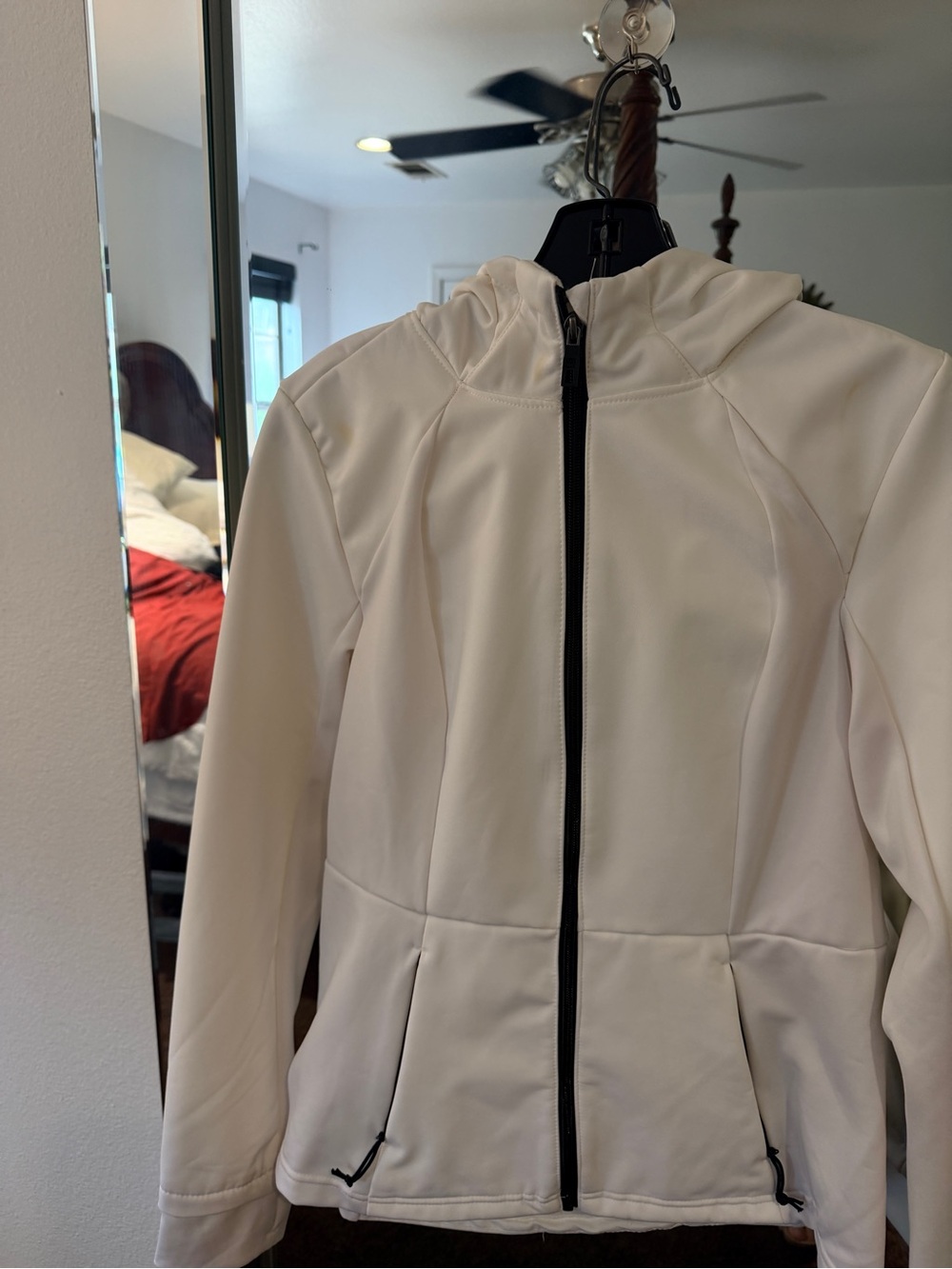 Avalanche White Hooded Zip-Up Utility Jacket